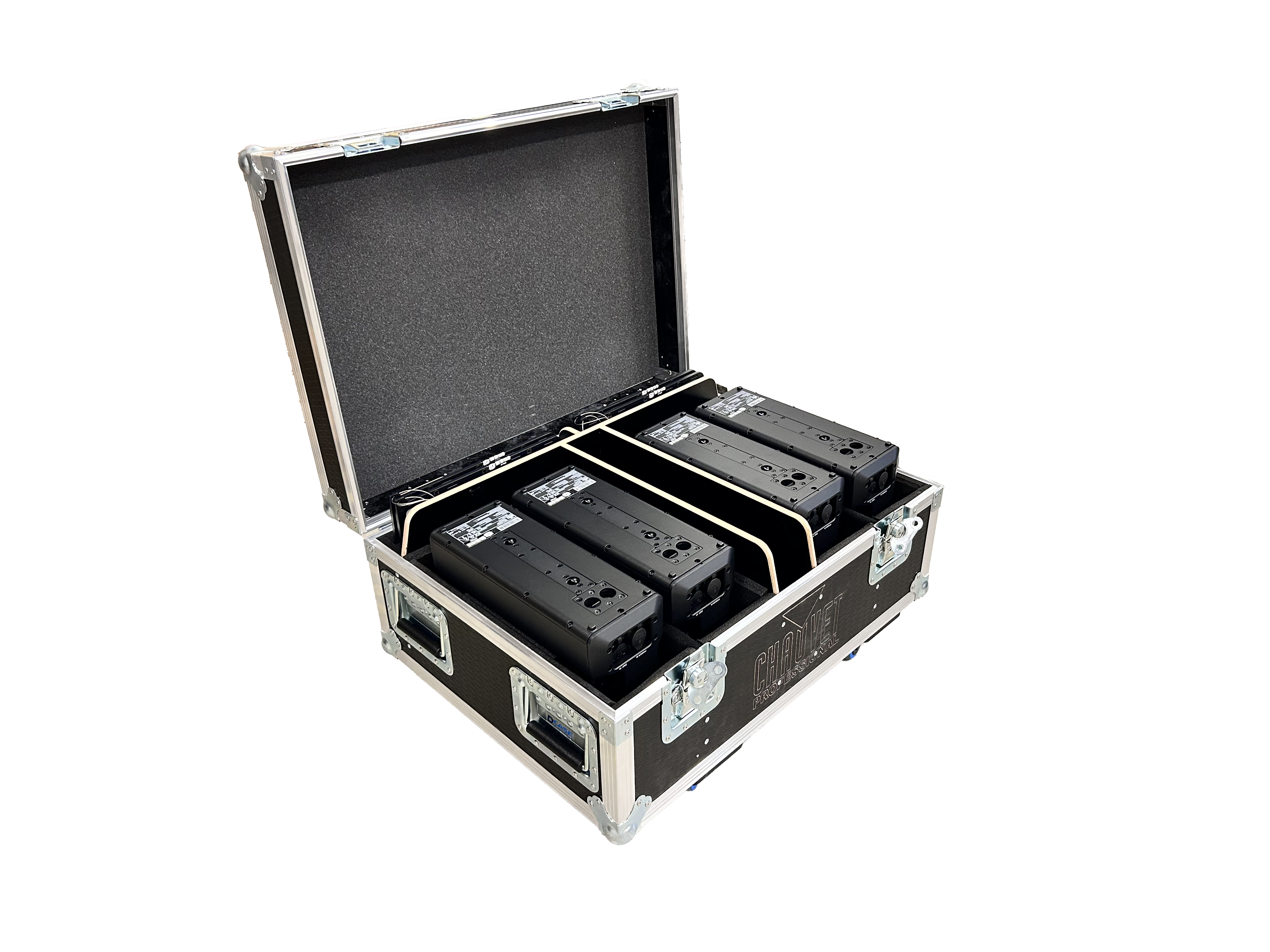 Kit de 4 projecteurs WELLPANEL Chauvet en flight case