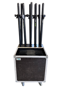 Kit de 10 pieds de 1,43m à 2,42m avec embase de 13kg en flight case